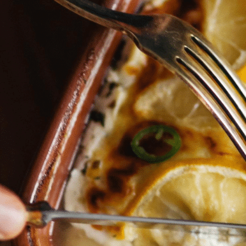 Baked pasta with mackerel