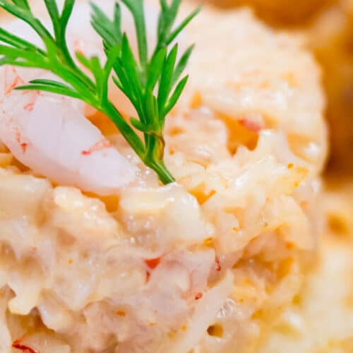 Blinis with mackerel topping